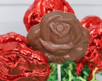 Chocolate Rose Lollipops 6 Valentine's Day