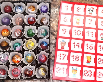 Christmas Chocolate Advent Calendar 2025 Truffle Filled Milk or Dark Chocolate