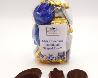 Hanukkah Themed Milk or Dark Chocolate Pieces Chanukah Holiday