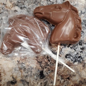 6 Milk or Dark Chocolate Horse Head Lollipop image 2