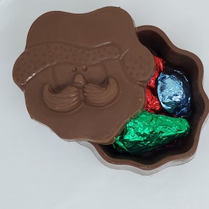 Christmas Holiday Milk or Dark Chocolate Santa Claus Chocolate Box