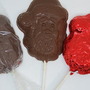 Christmas Holiday 20 Milk or Dark Chocolate Santa Claus Lollipops