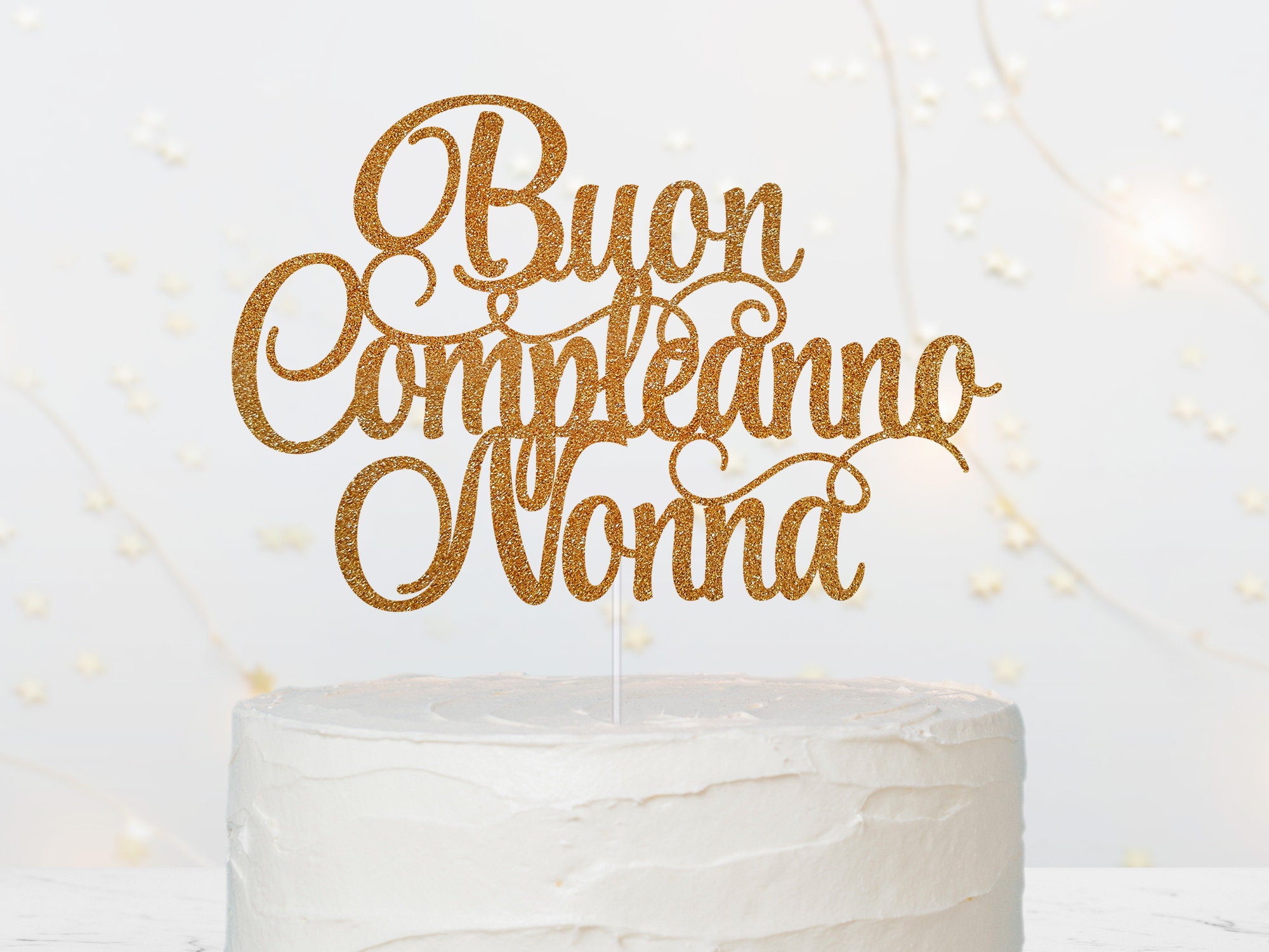 Cake Topper in carta 20 cm Scritta Italic Buon Compleanno