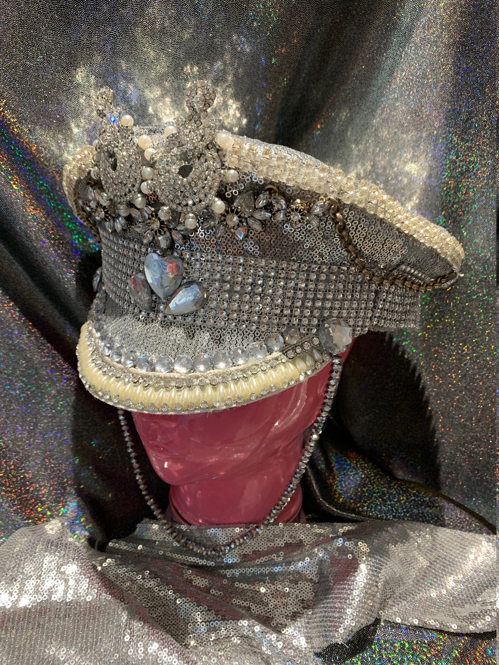 Luxury Diamante Embellished Captains Hat Embellished Festival Etsy