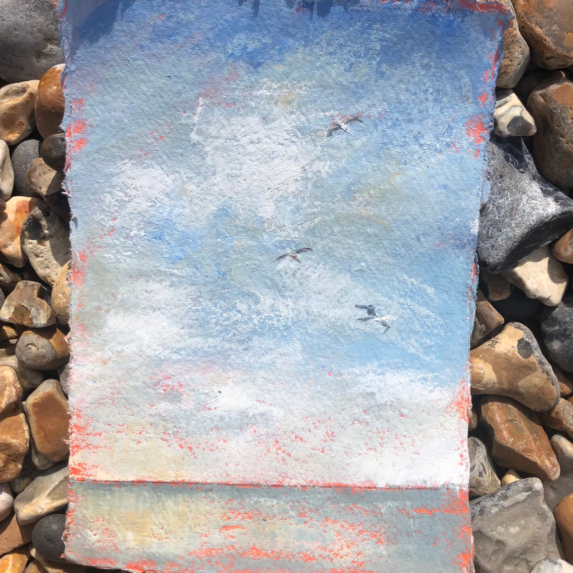 Original oil painting on handmade paper Etsy