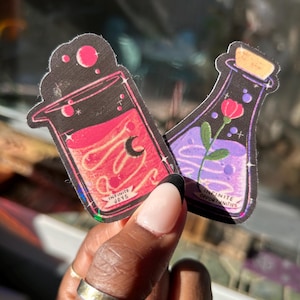 Magic Potion Sticker Witchy Sticker Fantasy Potion Bottle Sticker Holographic Starry Sticker