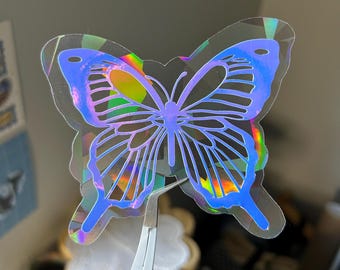 Adesivo acchiappasole a forma di farfalla / Adesivo per finestrino a forma di arcobaleno / Decorazione per finestrino auto a forma di prisma