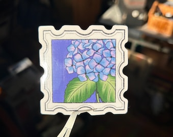 Hydrangea Stamp Sticker | Floral Botanical Sticker for Journals and Scrapbooking