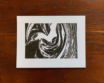 Impresión de Canyon Walls - linograbado, negro