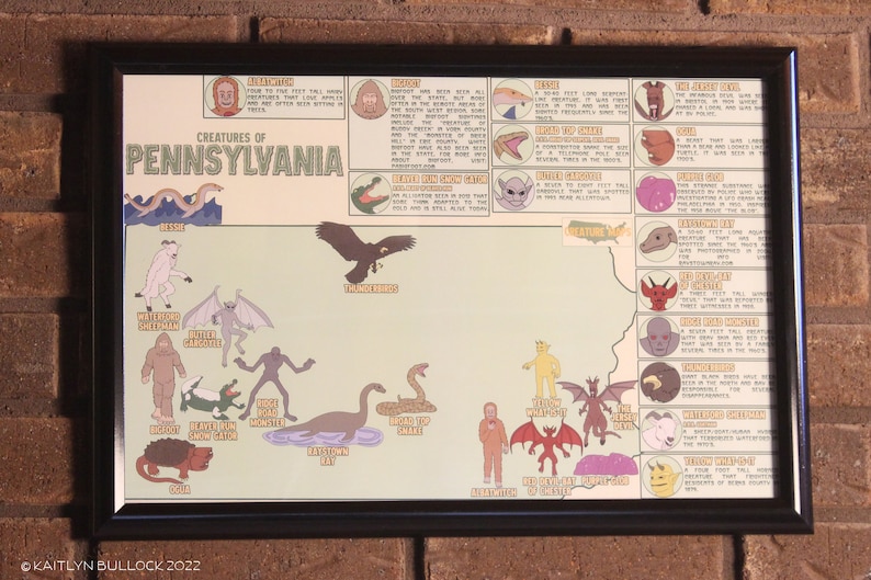 Pennsylvania Art Print: Cryptids and Creatures of Pennsylvania image 2