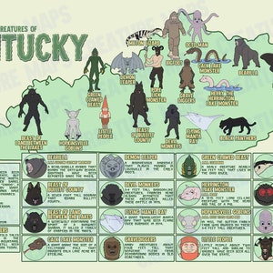Kentucky Art Print: Cryptids and Creatures of Kentucky