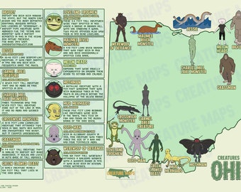 Ohio Art Print: Cryptids and Creatures of Ohio
