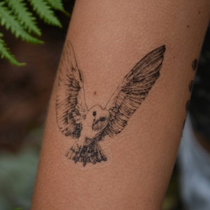 Strigiformes Temporary Tattoo -owl pueo-