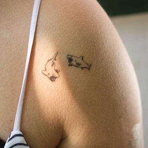 Swimming Sharks Temporary Tattoo