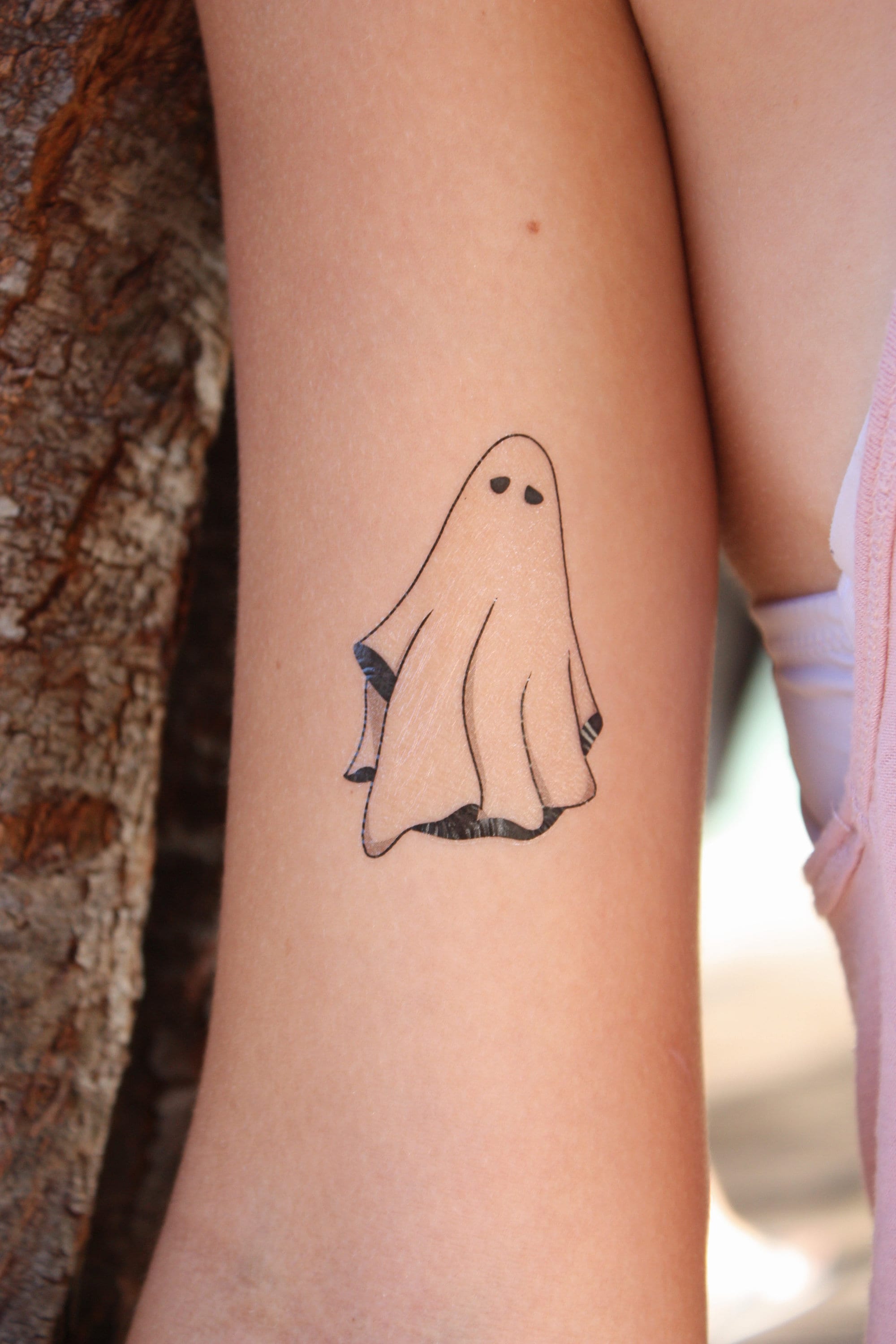 cute ghost handpoked tattoo  ignorant syle tattoo idea  Stick poke tattoo  Stick tattoo Stick n poke tattoo