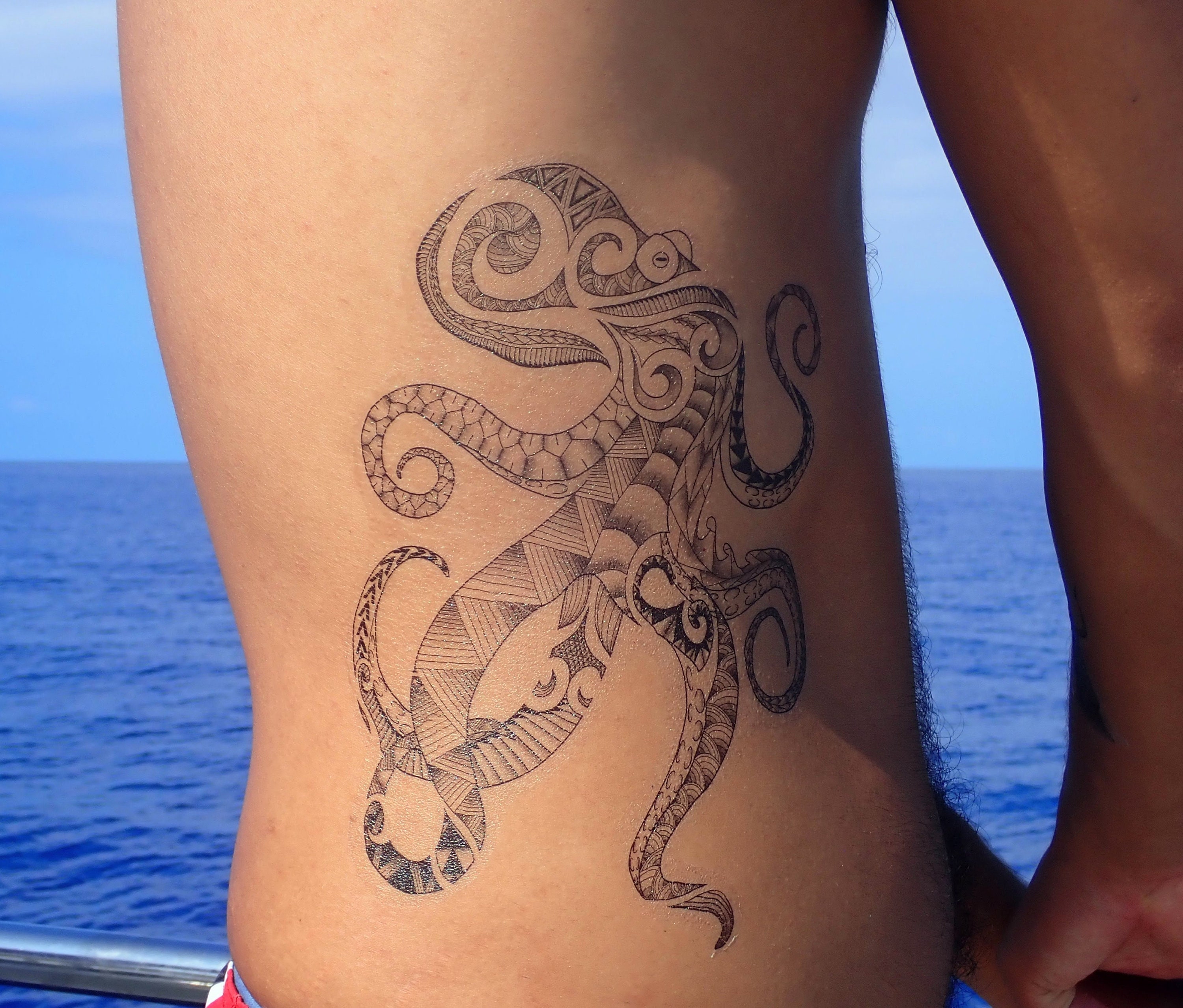 Tribal Octopus he'e Temporary Tattoo - Etsy Tribal Octopus he'e Temporary Tattoo - Etsy