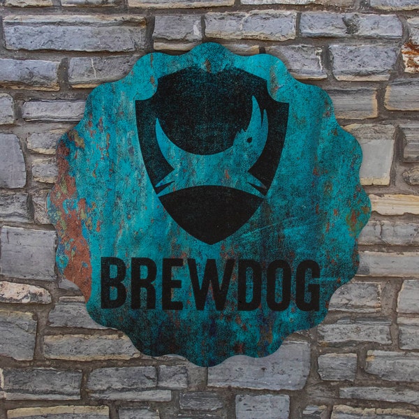 Giant Brewdog Beer Bottle Cap | Metal Sign | Rustic Sign | Vintage Sign | Man Cave Sign | Novelty Sign