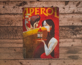 Metal Sign | Vintage Aperol | Retro Sign | Man Cave Sign | Vintage Sign | Bar Sign | Rusted Effect | Vintage Advert