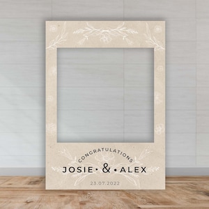 Marco personalizado para selfies para fiestas / Marco personalizable para selfies de boda / Estilo rústico / Accesorio para fiestas / Decoración para bodas