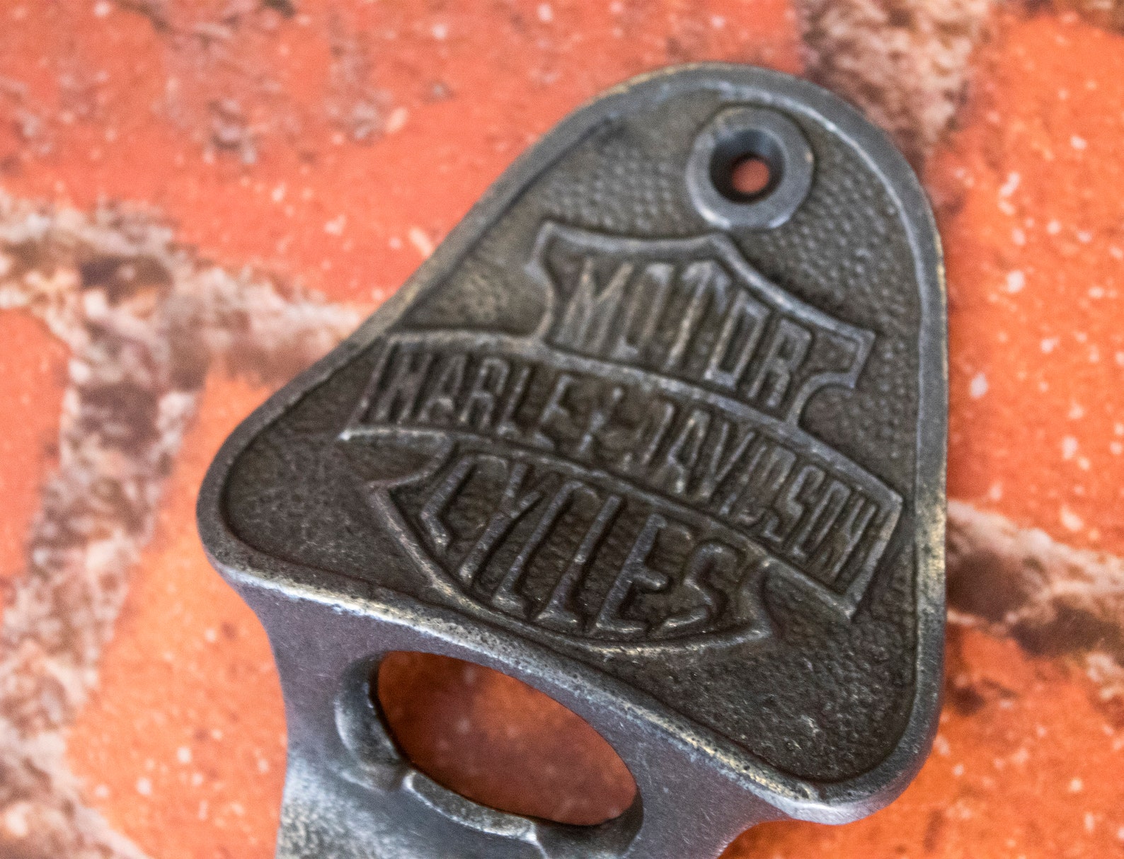 Harleydavidson Cast Iron Beer Bottle Opener Wall Mounted Etsy
