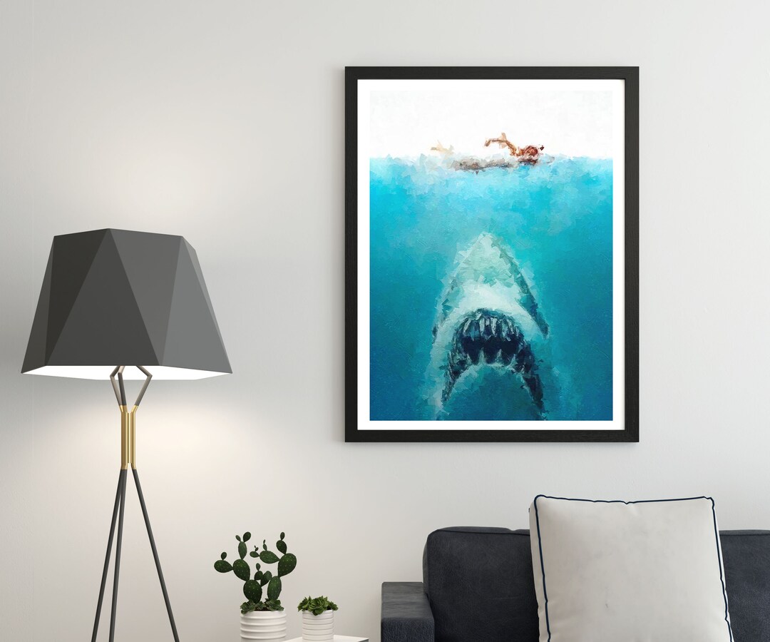 Jaws Frame Jaws Movie Poster: Fine Art Print, Handmade Wood Frame - Etsy