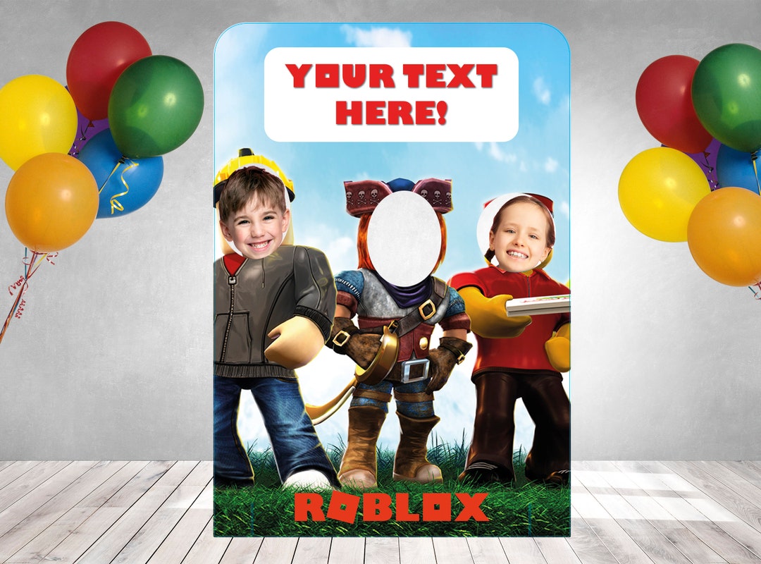 Customisable Kids Party Standee Roblox Childrens Party Prop Kids Party Decoration Roblox Party