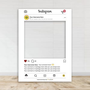 Personalised Selfie Frame for Parties | Custom Instagram Selfie Frame | Social Media Party Prop