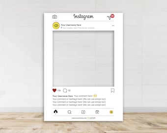 Personalised Instagram FULL COLOUR Selfie Frame Custom Photo Board ...