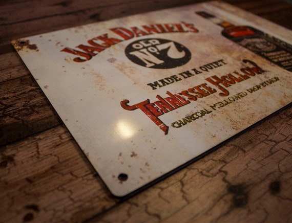 Jack Daniels Whiskey Metal Sign: Retro Rusted Effect Bar Decor - Etsy