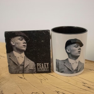 Stone Coasters & Mug Set: John Shelby | Peaky Blinders Gift