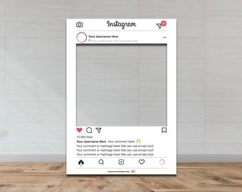 Customisable Instagram Selfie Frame | Social Media Frame | Party Frame