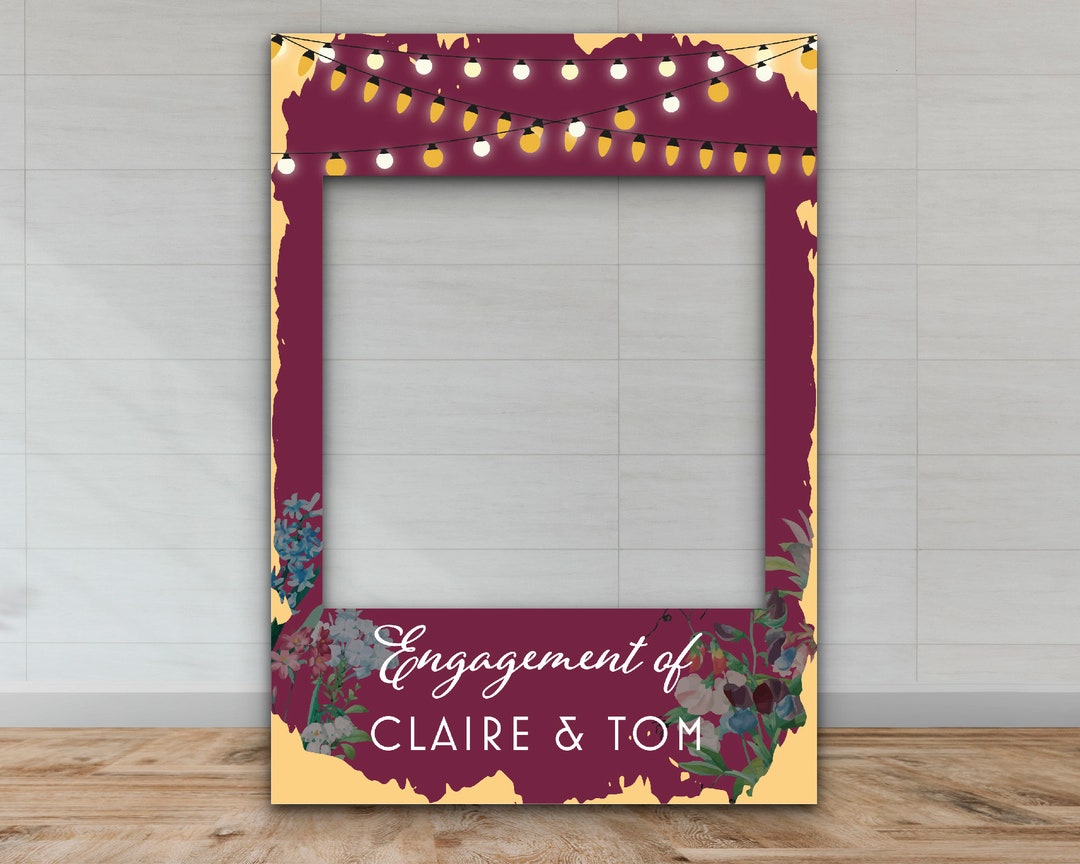 Party Frame Picture Example Personalised Selfie Frame for Parties | Custom Engagement Party Selfie ...