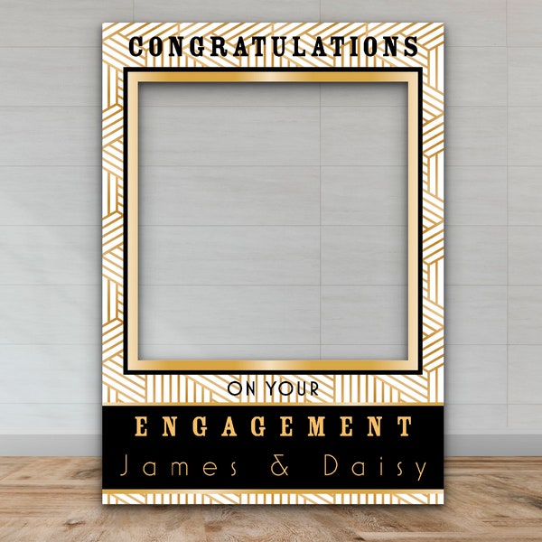 Customisable Art Deco Engagement Selfie Frame
