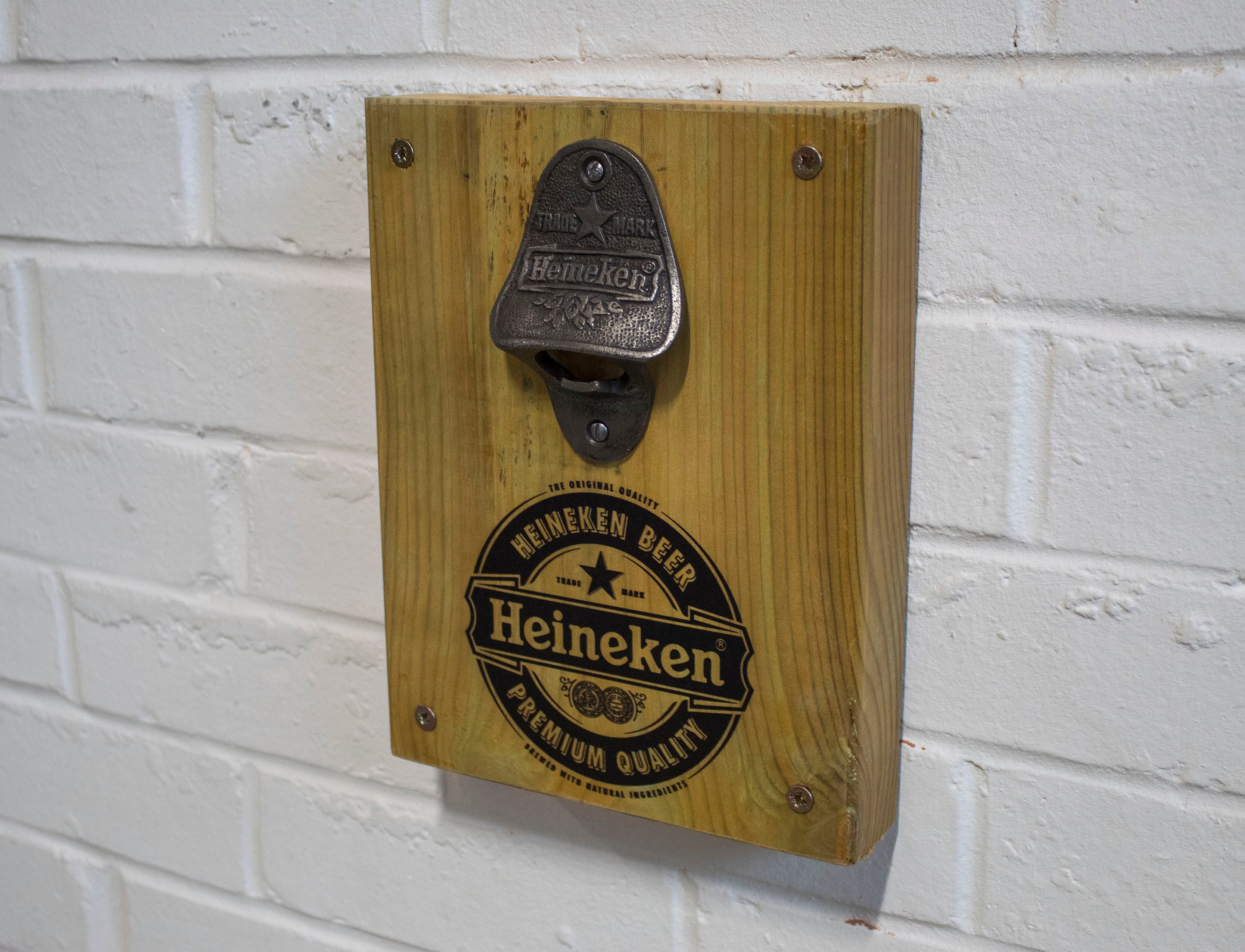 Heineken Wall Mounted Bottle Opener Rustic Hand Made House Etsy