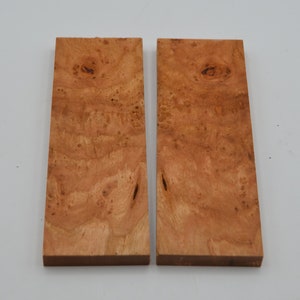 38 x 2 x 6 Bookmatched Stabilized Black Cherry Burl Knife Scales Set of 2