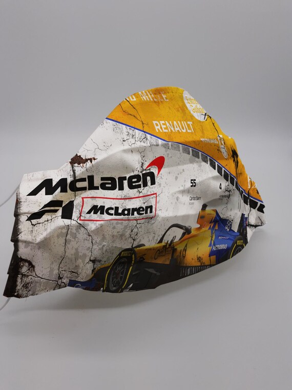 Mclaren Cotton Face Mask F1 Formula One Face Mask Design Etsy