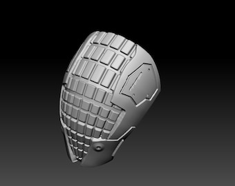 May include: A 3D model of a gray knee pad with a grid pattern and a flat panel on the side.