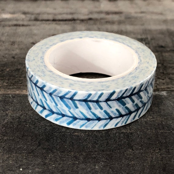Washi Tape Rolls, Blue with Hearts, Washi Tape Size: 15mm x 10mm