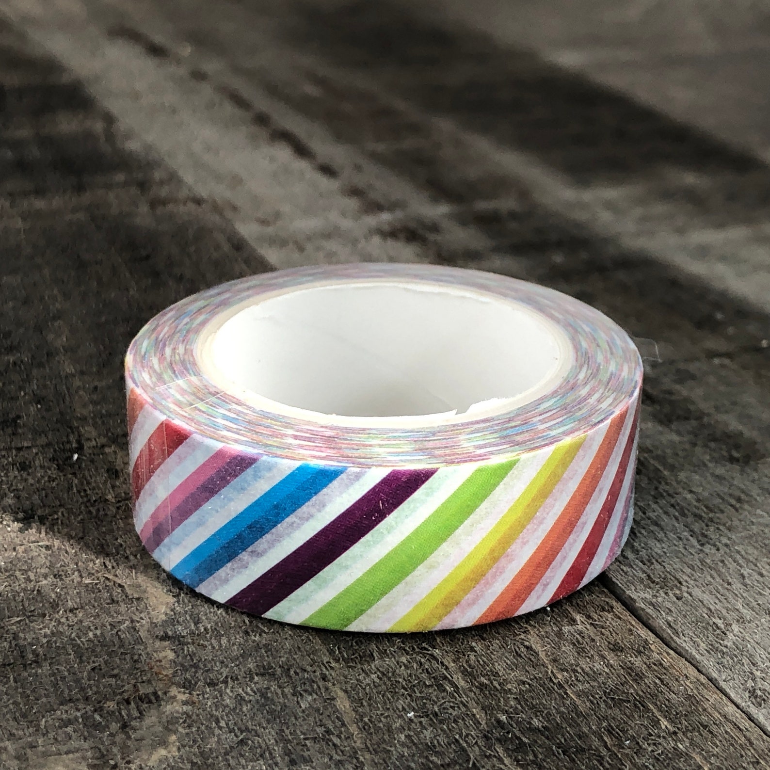 Rainbow Gradient Stripe Washi Tape 15mm x 10m roll Diagonal Etsy