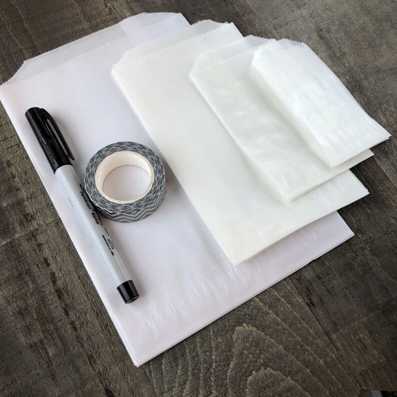 Glassine Bags Assorted Sizes Clear Wax Bag Variety Pack Etsy