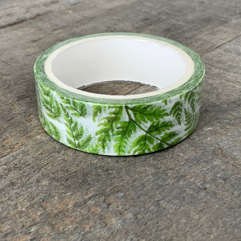 Garden Deco SALE Tropical Fern Leaf Washi Tape 15mm x 5m roll Green Leaves Plant Nature Pinnate Leaves Scrapbook Tape