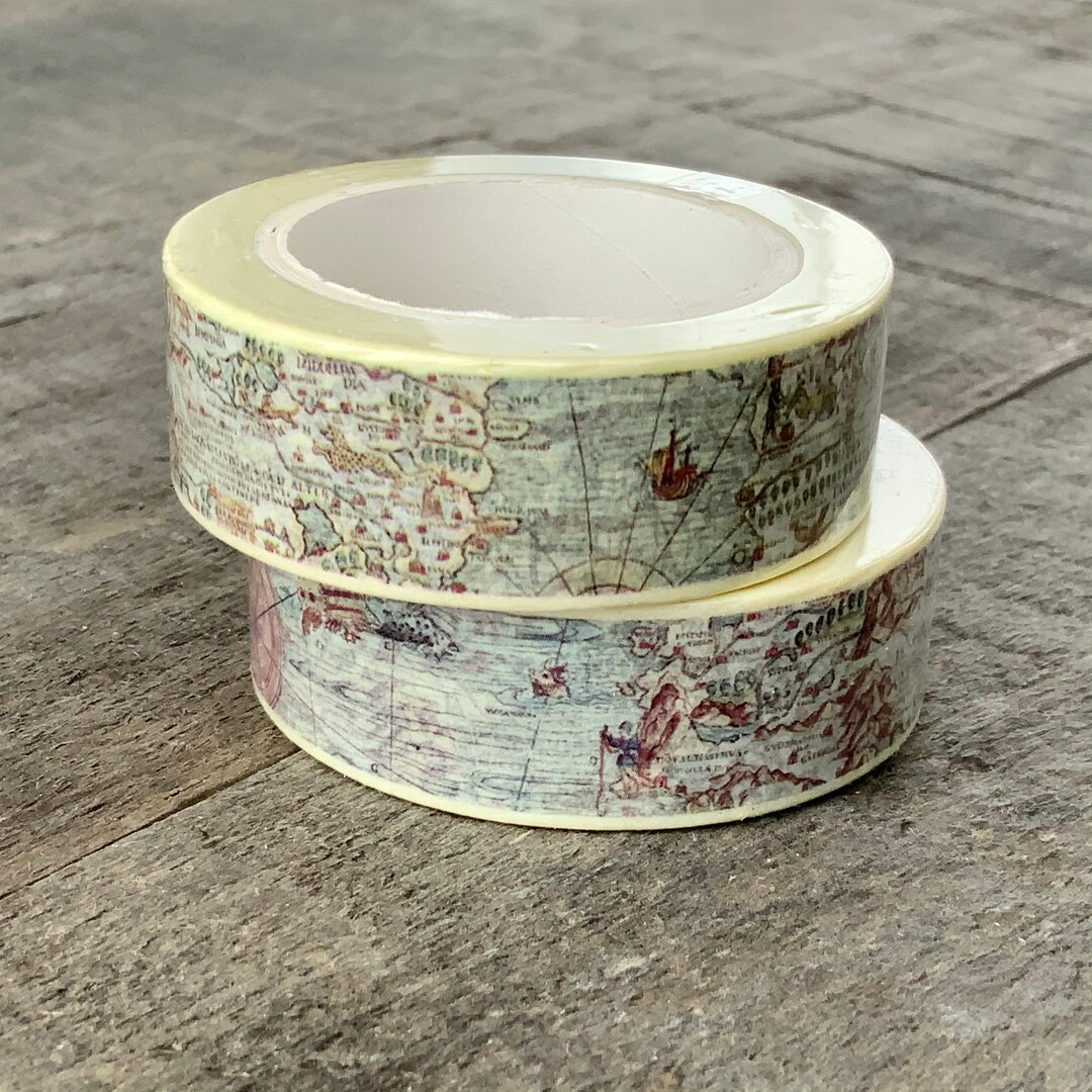 Old Ocean Map Washi Tape 15mm x 10m roll, Nautical Pirate Fantasy ...