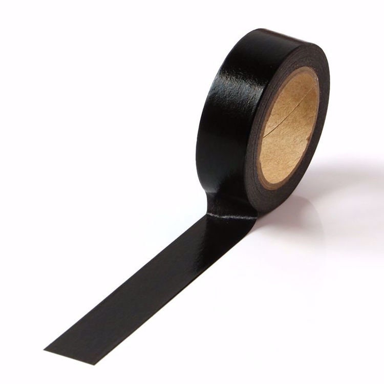 Solid Matte Jet Black Washi Tape (15mm x 15m)