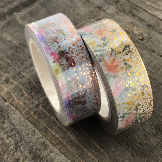 Washi Tape Pink Rose Gold Copper Metallic Foil Solid Colour 15mm x 10m