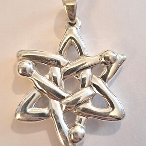 Vintage 925 Silver  Three Dimensional, Star of David Pendant.4.6gms 3.5x 3.25cms.