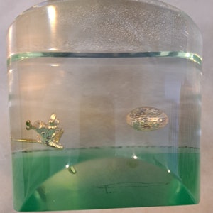 A Mid Century Modern, Lucite Golf Paperweight. The Royal and Ancient Game