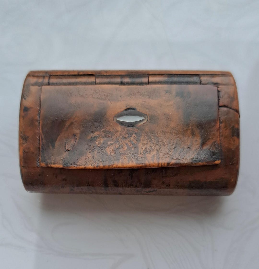 Georgian Burr Walnut Snuff Box With Mother of Pearl Inlay - Etsy