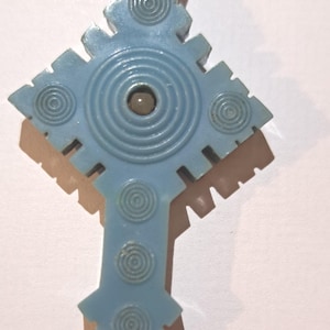 1940s Stanhope Carved Blue Cross with Micro Photographs of Killarney Ireland