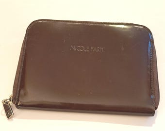 Vintage Nicole Farhi Italian Patent Leather Brown Purse