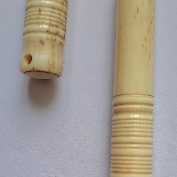 Victorian, Carved Bone, French Stanhope, Needle Case.